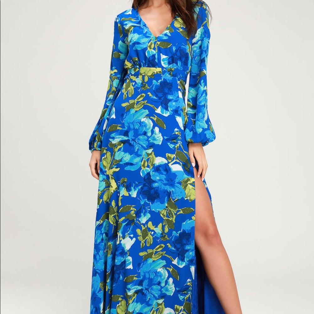 LULUS Floral Print Maxi Dress NWT
